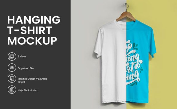 悬挂T恤模型样机 (PSD)