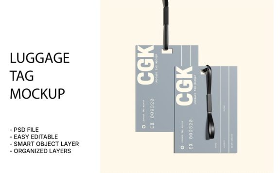 服饰吊牌标签模型样机 (PSD,PDF)