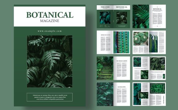 植物杂志画册模版 (INDD)