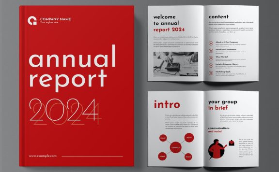 商业年度报告宣传册设计画册模版 (INDD)