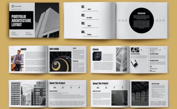 建筑作品集杂志设计画册模版 (INDD)