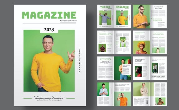 杂志布局干净多用途画册模版 (INDD)