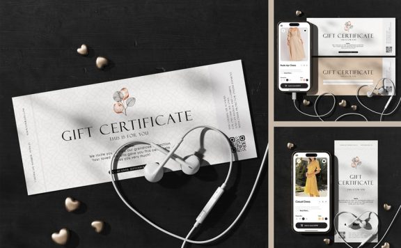 礼品卡带电话屏幕模型样机 (PSD)