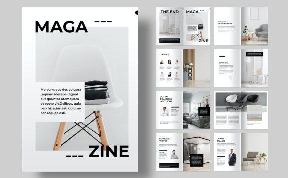 简单杂志画册模版 (INDD)