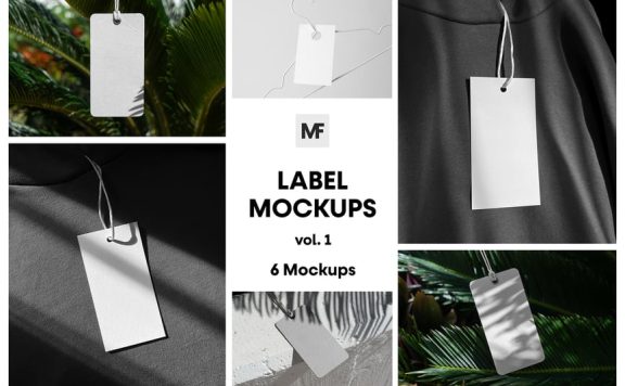 时尚服装标签模型样机 (PSD)