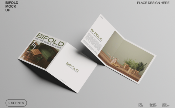 画册折页模型样机 (PSD,PDF)