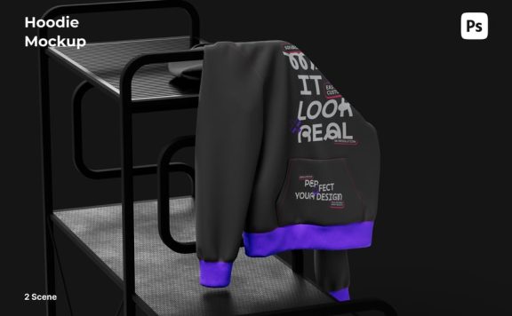 深色连帽衫的模型样机 (PSD)