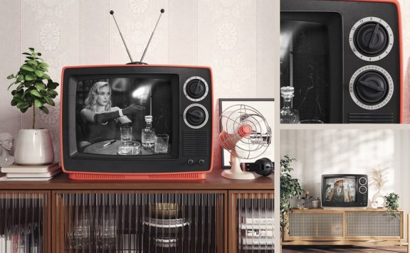 内部模型中的旧电视屏幕样机 (PSD)