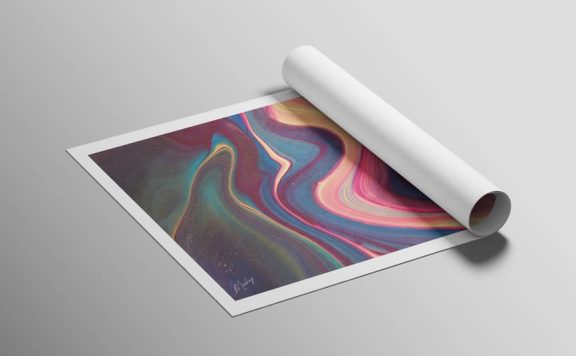 滚动的帆布打印模型样机 (PSD)