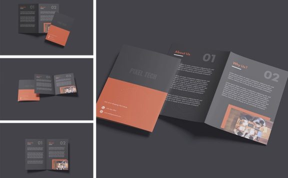 小册子模型样机 (PDF,PSD)