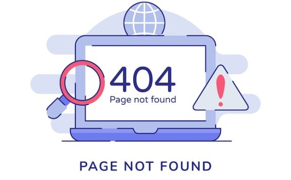 笔记本电脑警告404错误未找到页面插画[eps]