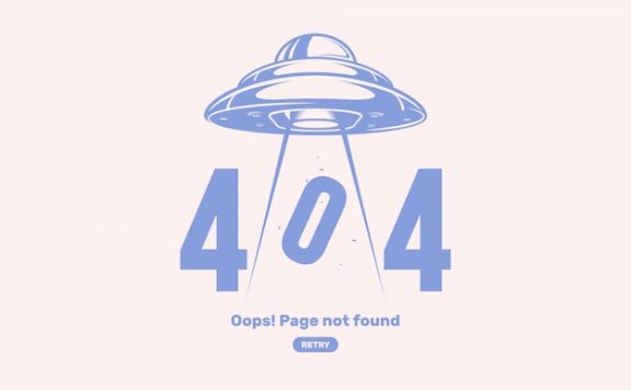 外星飞船404错误页面插画素材[eps]