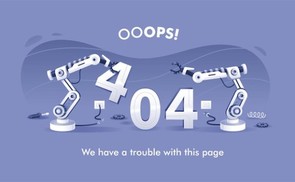 404错误页面机械手概念插画素材[eps]