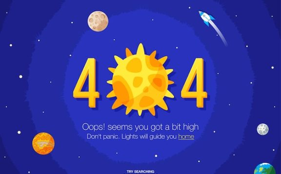 星际主题页面未找到404错误页面插画[eps]