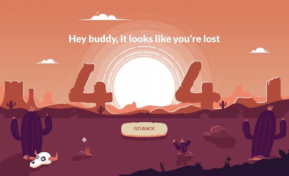 沙漠背景404错误页面插画模板[eps]