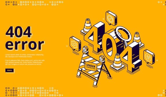 等距网站维护404错误页面插画模板[eps]