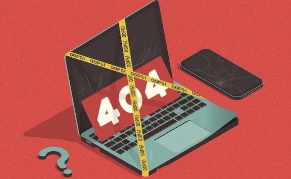 笔记本电脑404错误主题等距概念插画[eps]