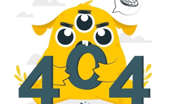 卡通怪物404错误页面插画素材[ai,eps]