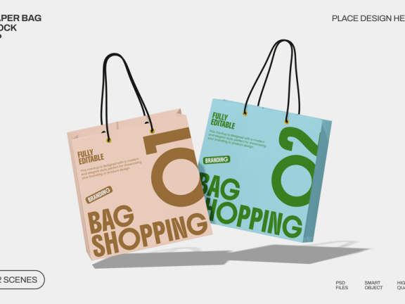 纸袋模型样机 (PSD,PDF)