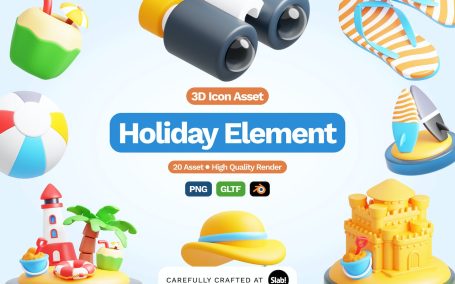 3D假日元素图标 (PNG,Blend)