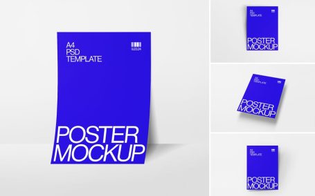 A4海报模型样机 (PSD)