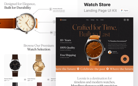 手表商店着陆页网页模板 (FIG)