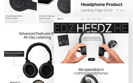 耳机产品着陆页网页模板 (FIG)