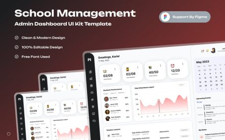 学校管理管理仪表板网页模板 (FIG)