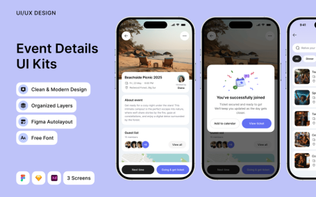 活动详细信息APP UI KIT (FIG,SKETCH,XD)