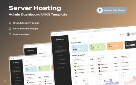 服务器托管管理仪表板网页模板 (FIG)