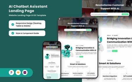 AI聊天机器人助理着陆 (FIG,SKETCH,XD)