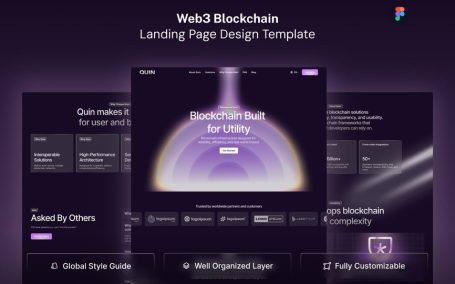Web3区块链深色未来派着陆页网页UI模板 (FIG)