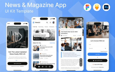 新闻应用APP UI KIT (FIG,PSD,SKETCH)