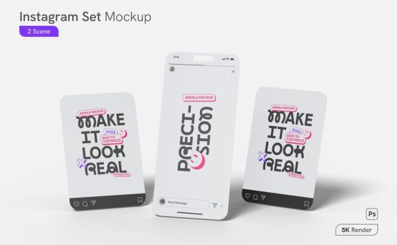 Instagram手机APP模型样机 (PSD)