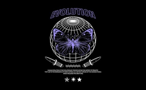 蝴蝶地球街头服饰城市时尚服装创意设计印花图案[eps]