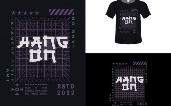 日系立体风格服装印花T恤/连帽衫图案素材[eps]