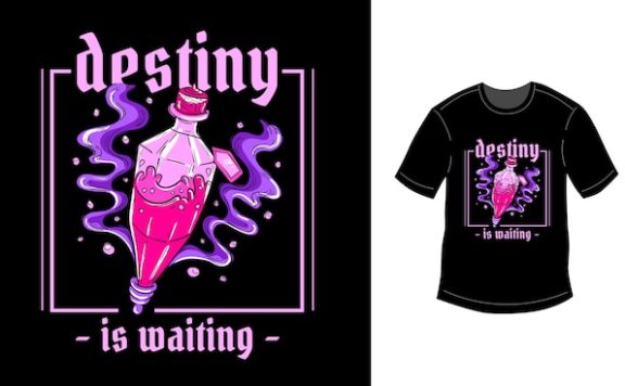 抽象水瓶手绘设计插画街头服饰T恤图案素材[ai,eps]