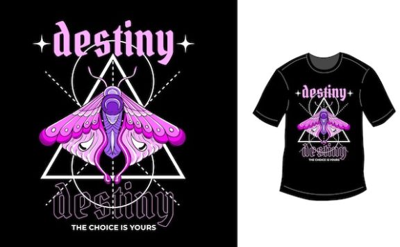 昆虫手绘设计插画街头服饰T恤图案素材[ai,eps]