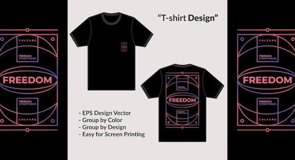 几何形状自由概念T恤服装图案素材[eps]