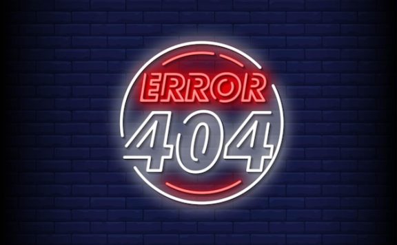 错误404霓虹灯标志风格矢量插画[eps]