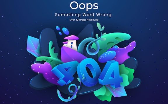 自然幻想404错误网络缺失页面概念插画[eps]