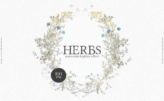 植物和闪光效果 (PNG)