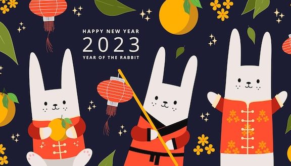 2023年兔年新年Banner设计模板[eps]