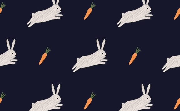 萝卜兔子动物矢量装饰图案[eps]