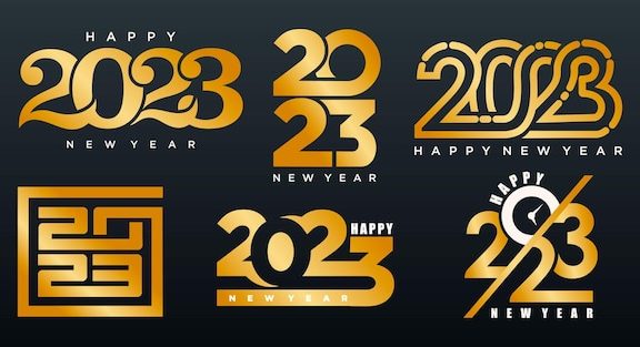 豪华金色2023年新年快乐素材[eps]