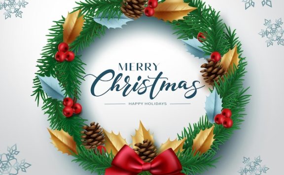 冬季元素圣诞花环矢量设计模板[eps]