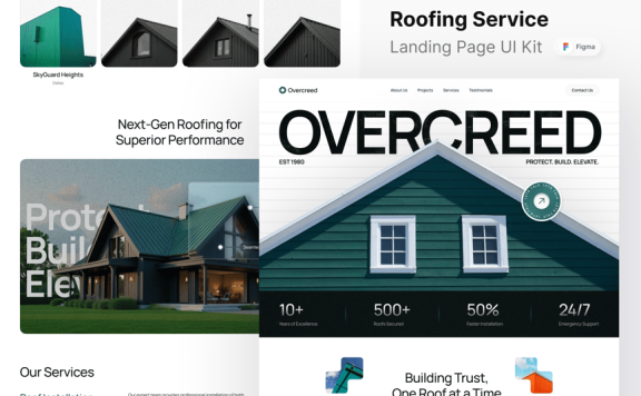 屋面服务着陆页网页模板 (FIG)