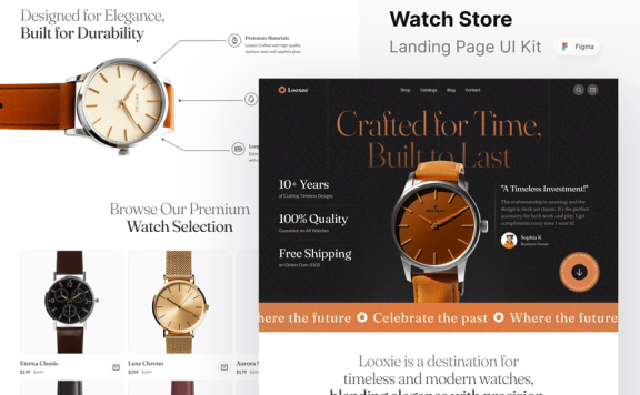 手表商店着陆页网页模板 (FIG)