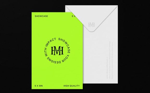 明信片和信封模型样机 (PSD)