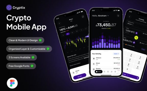 加密移动应用APP UI KIT (FIG)